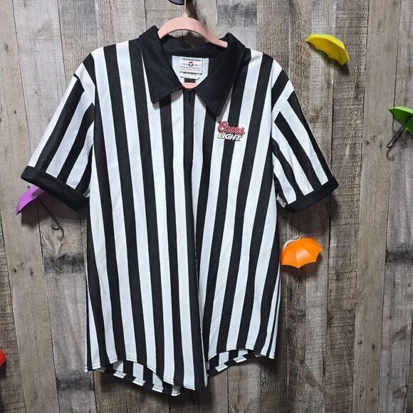 Teamwork Athletic Apparel Vintage 90s Coors Light Black and White Stripe Referer - Picture 1 of 6